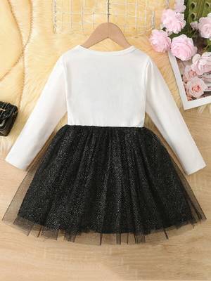 Chic & Festive Snowman Tulle Dress for Girls 2