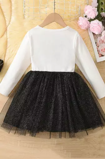 Chic & Festive Snowman Tulle Dress for Girls