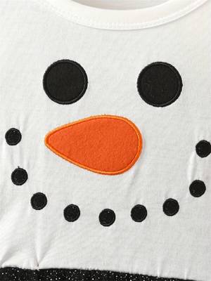 Chic & Festive Snowman Tulle Dress for Girls 3