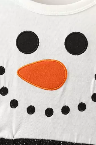 Chic & Festive Snowman Tulle Dress for Girls