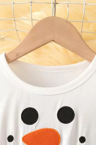 Chic & Festive Snowman Tulle Dress for Girls