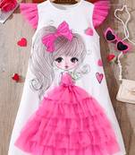 Adorable Princess Vibes White & Pink Tulle Dress