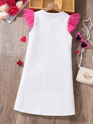 Adorable Princess Vibes White & Pink Tulle Dress 2