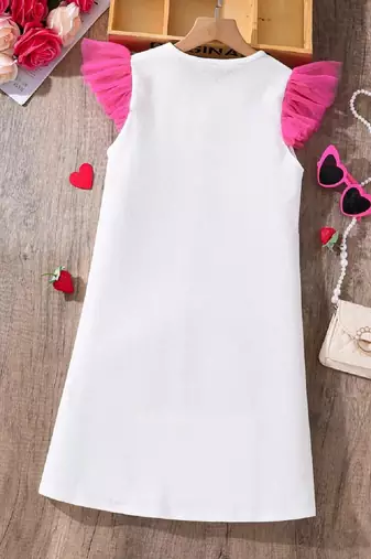 Adorable Princess Vibes White & Pink Tulle Dress
