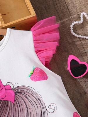 Adorable Princess Vibes White & Pink Tulle Dress 3