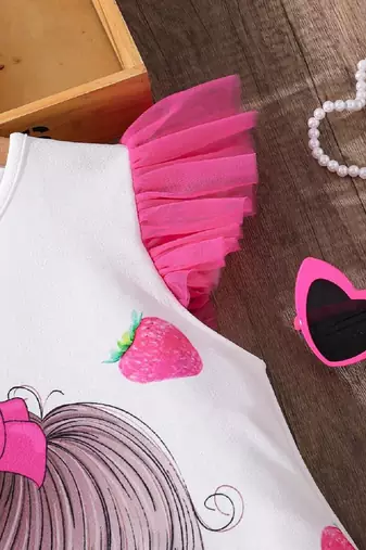 Adorable Princess Vibes White & Pink Tulle Dress