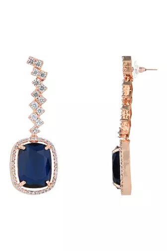  cubic zirconia american diamond valentines special necklace with drop earrings jewellery set for women