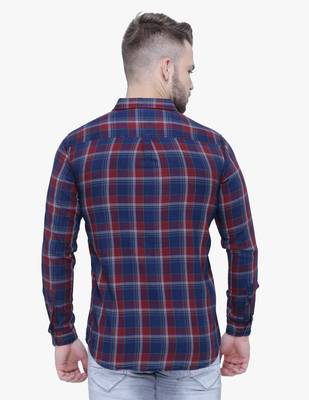 Men's cotton flannel double pocket shirt | checks shirt for men 2