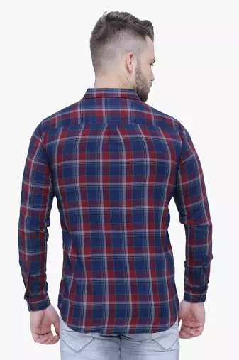 Men's cotton flannel double pocket shirt | checks shirt for men