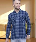 Men's cotton flannel double pocket shirt | checks shirt for men
