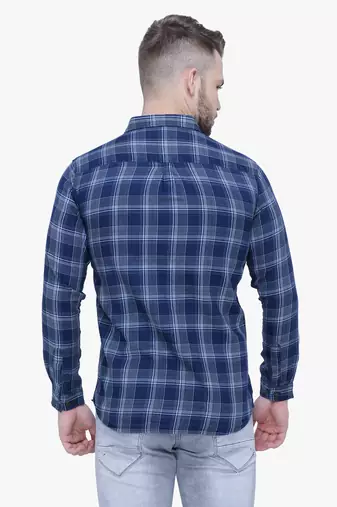 Men's cotton flannel double pocket shirt | checks shirt for men
