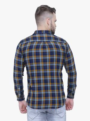 Men's cotton flannel double pocket shirt | checks shirt for men 2