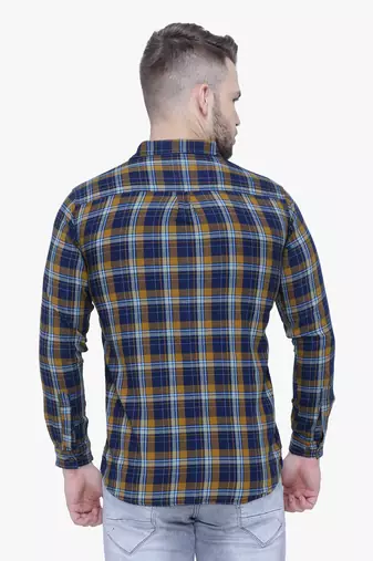 Men's cotton flannel double pocket shirt | checks shirt for men