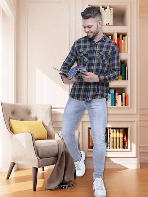 Men's cotton flannel double pocket shirt | checks shirt for men 3