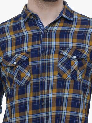 Men's cotton flannel double pocket shirt | checks shirt for men 4