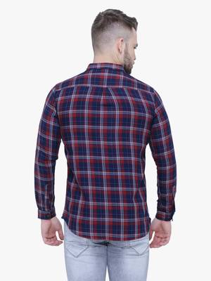 Men's cotton flannel double pocket shirt | checks shirt for men 2