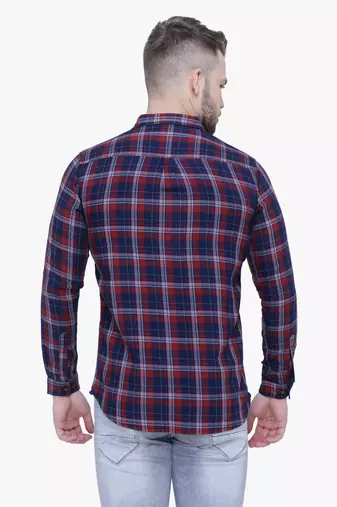 Men's cotton flannel double pocket shirt | checks shirt for men