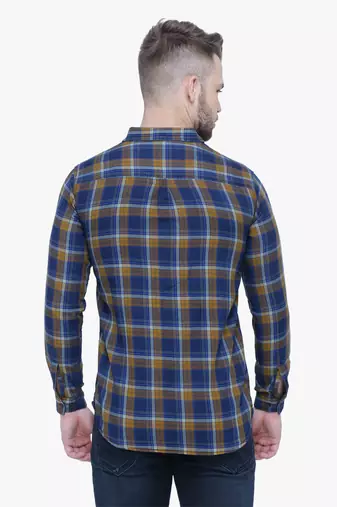 Men's cotton flannel double pocket shirt | checks shirt for men