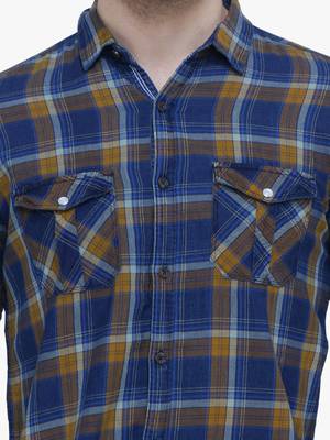 Men's cotton flannel double pocket shirt | checks shirt for men 4