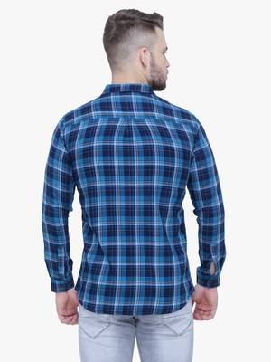 Men's cotton flannel double pocket shirt | checks shirt for men 2