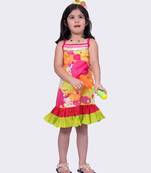 Twisha sleeveless strappy frilled multi coloured dress