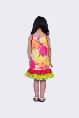 Twisha sleeveless strappy frilled multi coloured dress 4
