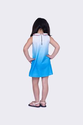 Twisha blue sleeveless sweet slub butterfly printed dress 5