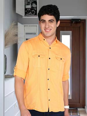 Men's cotton twill casual shirt | double pocket shirt   1