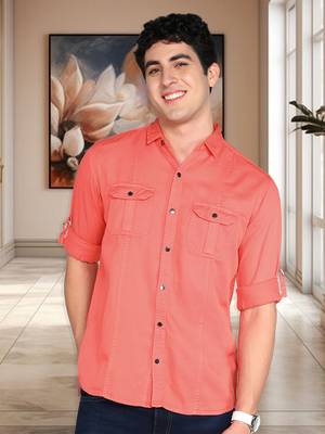 Men's cotton twill casual shirt | double pocket shirt   1