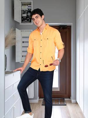 Men's cotton twill casual shirt | double pocket shirt   3