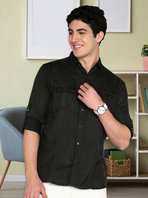 Men's cotton twill casual shirt | double pocket shirt   1