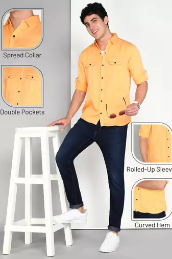 Men's cotton twill casual shirt | double pocket shirt  