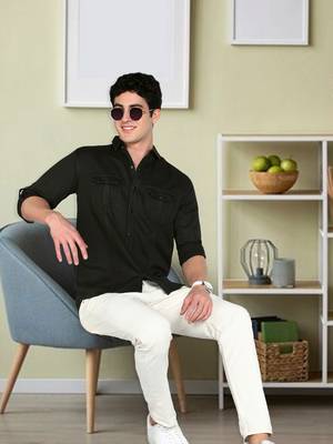 Men's cotton twill casual shirt | double pocket shirt   3