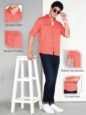 Men's cotton twill casual shirt | double pocket shirt   5