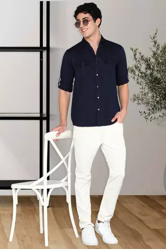 Men's cotton twill casual shirt | double pocket shirt  