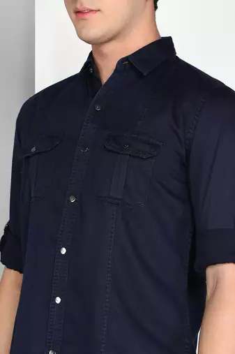 Men's cotton twill casual shirt | double pocket shirt  
