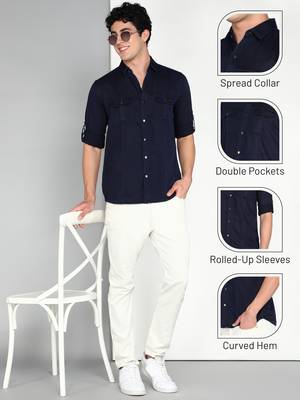 Men's cotton twill casual shirt | double pocket shirt   5