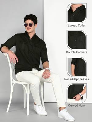 Men's cotton twill casual shirt | double pocket shirt   5