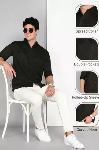 Men's cotton twill casual shirt | double pocket shirt  