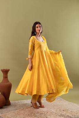 Noor mustard yellow anarkali set 2