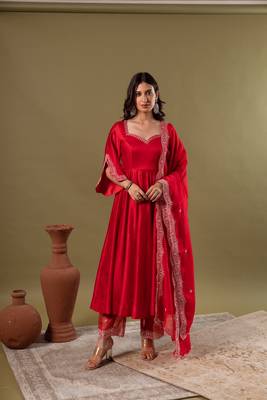 Noor red anarkali set 1