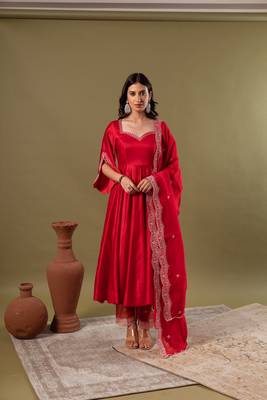 Noor red anarkali set 2