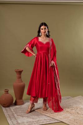 Noor red anarkali set 3