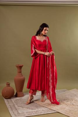 Noor red anarkali set 4