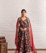 Teal blue angrakha set