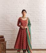 Maroon anarkali sets