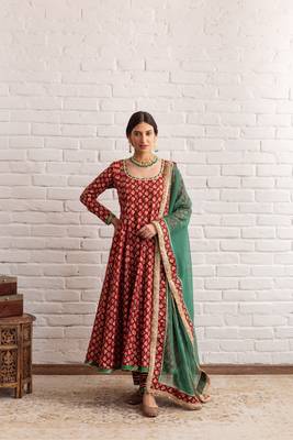 Maroon anarkali sets 2