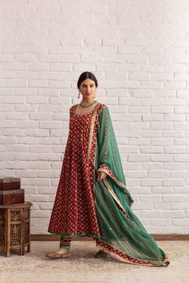 Maroon anarkali sets 4