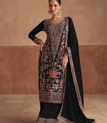 Black chinon with embroidered work kurta with palazzo set