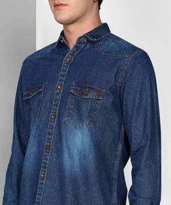 Men's denim casual shirt | double pocket shirt 4
